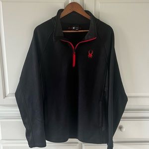 Men’s Spyder 1/4 Zip Pullover, Black, Sweater Jacket, Sz XL
